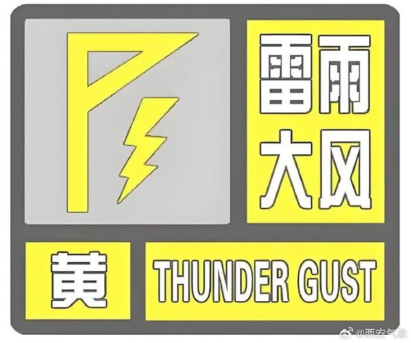 陕西省蓝田县发布雷雨大风黄色预警